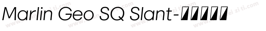 Marlin Geo SQ Slant字体转换
